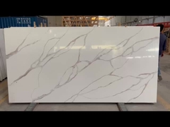 High Gloss Quartzize Worktops 20mm tebal Quartz Overlay Countertops