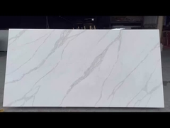 3200x1600mm White Quartz Dapur Countertops tahan goresan