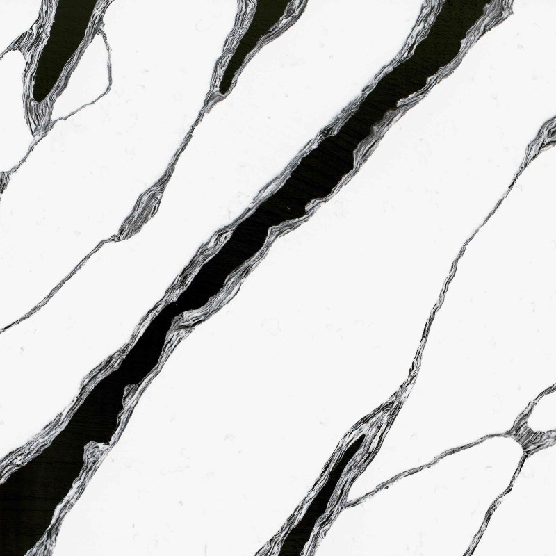 Panda Putih Kuarsa Hitam dan Putih Kekuatan Flexural 40-70 Top Quartz Countertops Bersih tanpa usaha