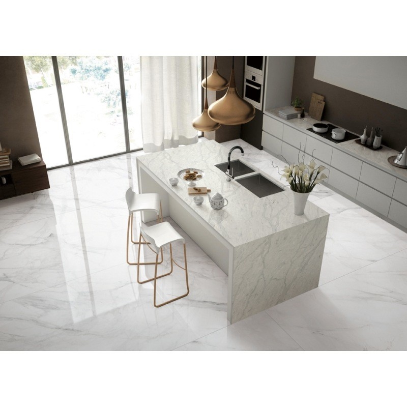 Warna Campuran Latar Belakang Carrara Quartz Countertops 2cm 3cm Ketebalan