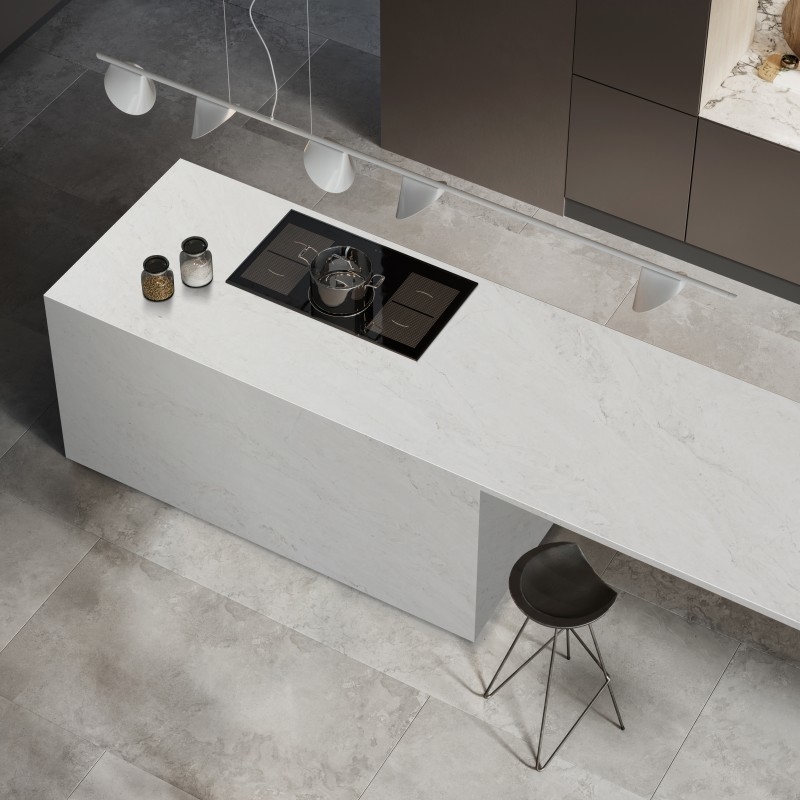 Quartz Countertops Kamar Mandi Berwarna Bijih Alam 126'X63'