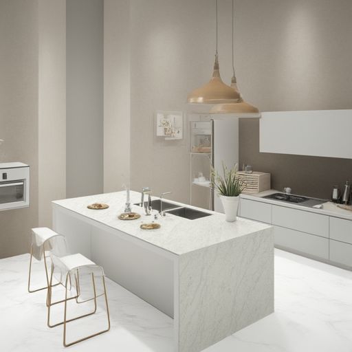 Book Match Pattern Quartz Surface Passerby Series dengan kurang dari 0,05% penyerapan air tahan lama