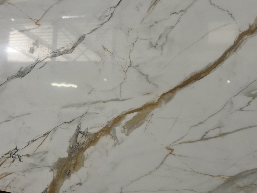 OLC510T Calacatta Gold Batu Cetak Favorit Kontraktor Dan Grosir Slab Teknologi Cetak Inkjet HD