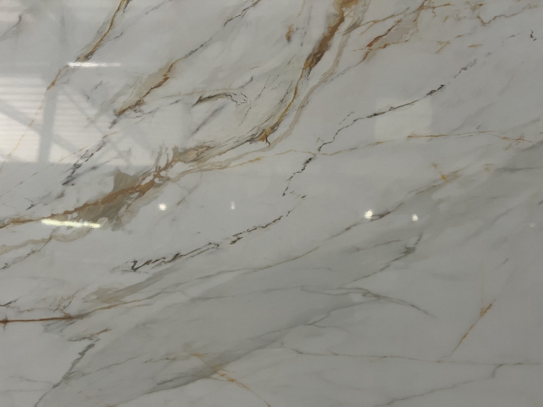 OLC510T Calacatta Gold Batu Cetak Favorit Kontraktor Dan Grosir Slab Teknologi Cetak Inkjet HD